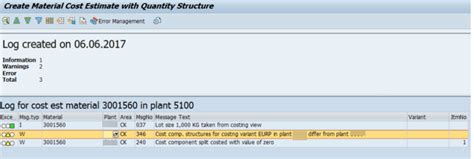 2485125 - Error message CK346 'Cost component structures for costing ...