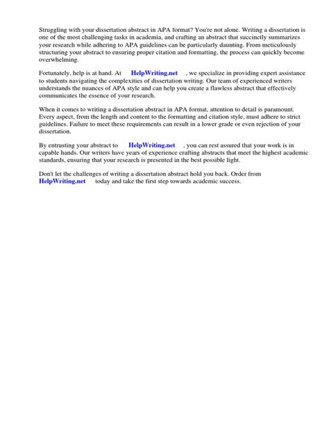 How To Write A Dissertation Abstract Apa | PDF | Abstract (Summary) | Apa Style