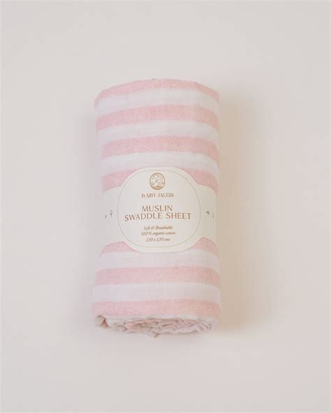Pink stripes muslin swaddle – Baby Jalebi