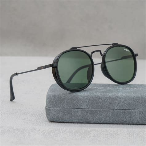 Buy Chic Green and Black Polarized SG4612 Round Sunglasses - Metal ...