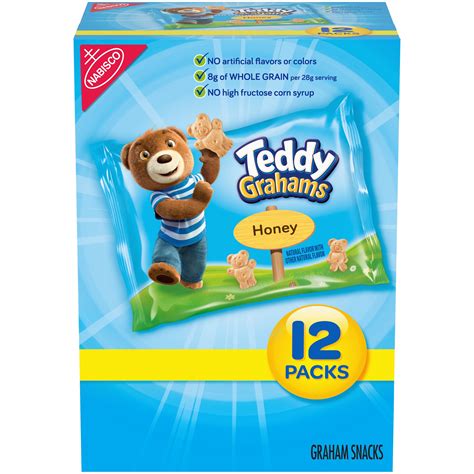 Teddy Grahams Honey Graham Snacks, 12 Snack Packs - Walmart.com