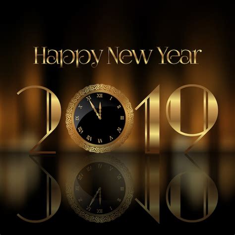 Happy new year background with clock face | Free Vector