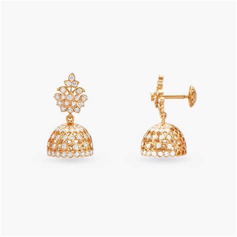 Dome Diamond Jhumka Earrings