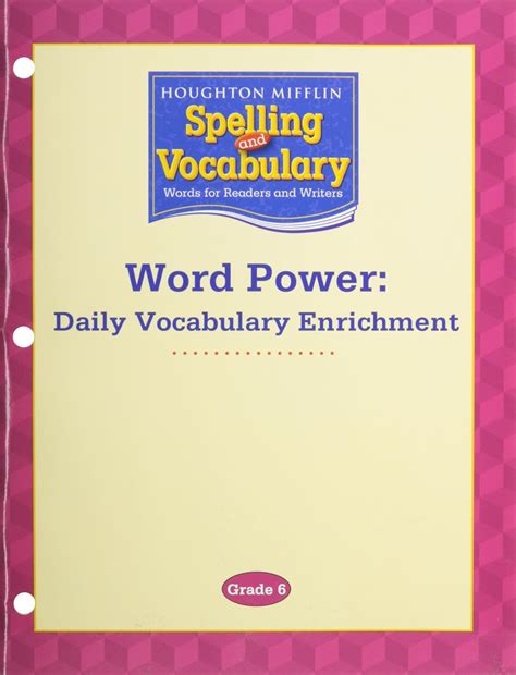 Spelling and Vocabulary, Grade 6 Word Power Daily Vocabulary Enrichment ...