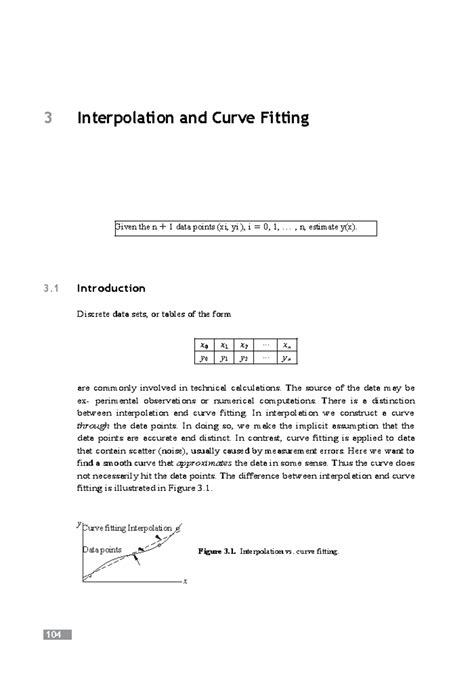 Interpolation and Curve Fitting - Given the n + 1 data points (xi, yi ...