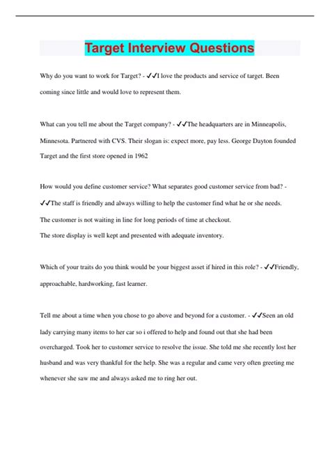 Target Interview | Questions with 100% Correct Answers | Latest Update ...