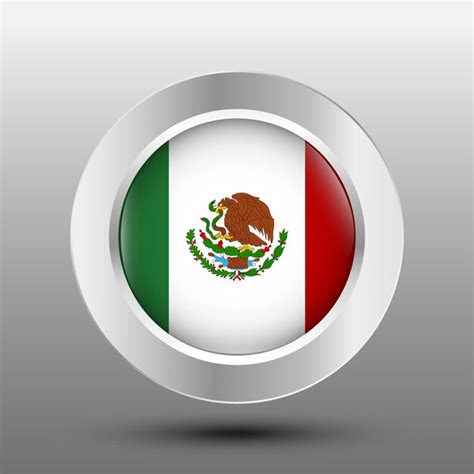 Mexico round flag metal button background | Premium Vector