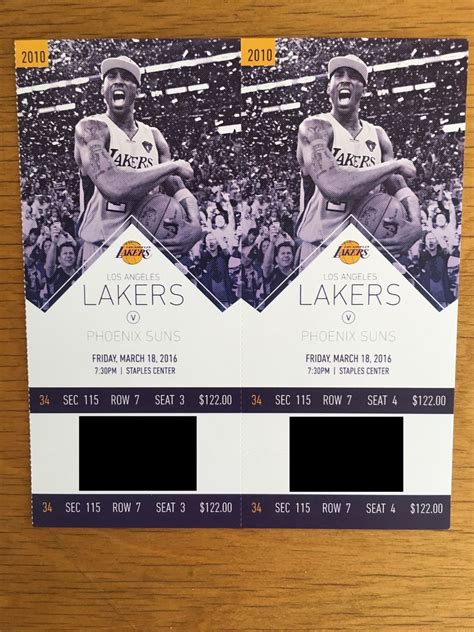 Kobe Final Season LA LAKERS v Phoenix Suns TICKET STUB NBA basketball ...