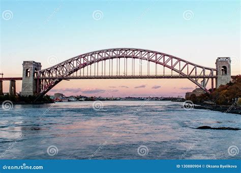 Hell Gate Bridge at Night, New York. USA Stock Photo - Image of astoria ...