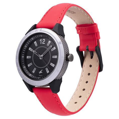 Buy Online Fastrack Modular Quartz Analog Black Dial Leather Strap ...