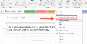 Image result for OneNote for Windows 10 Copy Text From Picture