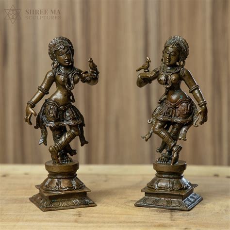 Dancing Lady Set 6" | Bellur Style | Bronze Panchaloha Idol - Shree Ma ...