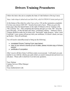 Defensive Drivers Instructions And Forms.doc - Snow - Fill and Sign ...