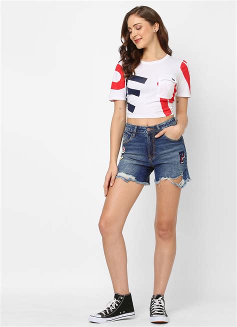 Hansel Rachel Regular Fit High Waist Shorts | Pepe Jeans India