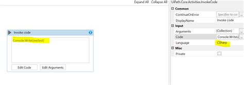 Image result for Invoke Code in UiPath