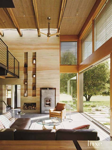 Rammed earth house hidden in the forested hills of Northern California