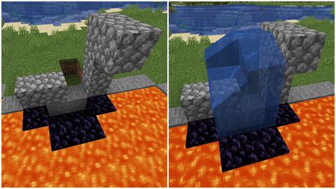 How to make Minecraft nether portal using lava pool