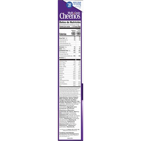 Cheerios 100 Whole Grain Oats Nutrition Facts at Laura Mullen blog
