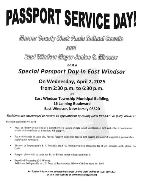 Official Website of East Windsor Township, New Jersey - Passport ...