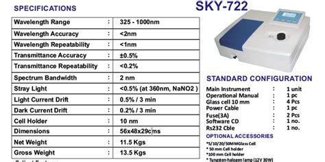 Microprocessor Single Beam Visible Spectrophotometer With Software
