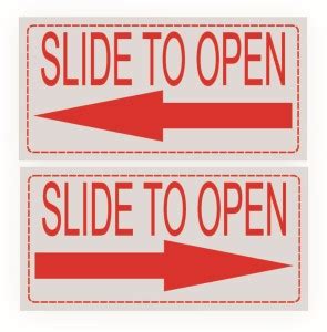 GOODPRINTZONE 20.32 cm Slide to Open Door Sticker Size 4"X 8" inch ...