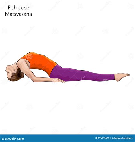 Yoga. Fish Pose. Matsyasana. Stock Vector - Illustration of sport ...