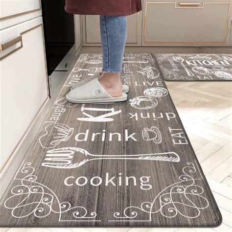 "MeyJey Comfort Anti Fatigue Kitchen Mat Set, 2 Piece Non-Slip ...