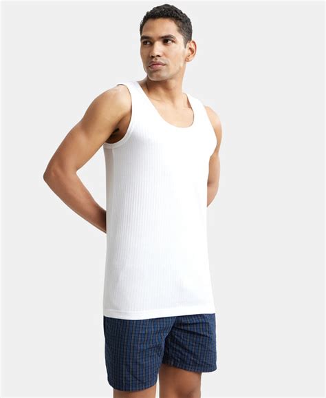 Buy Super Combed Cotton Round Neck Sleeveless Vest - White (Pack of 2 ...