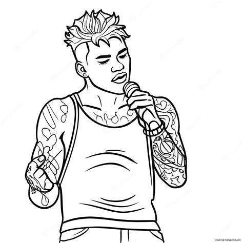Xxxtentacion Performing On Stage Coloring Page (38674-30588)