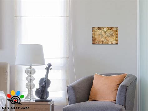 Buy Vintage World Map Canvas Wall Art, Map of The World Wall Art, World ...