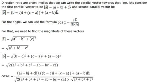 The direction ratios of two lines are