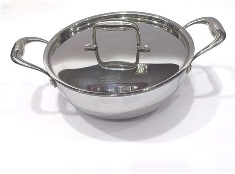 Buy TRIPLY Induction Friendly Stainless Steel KADAI, 1.2LTR KADAI 18 cm ...
