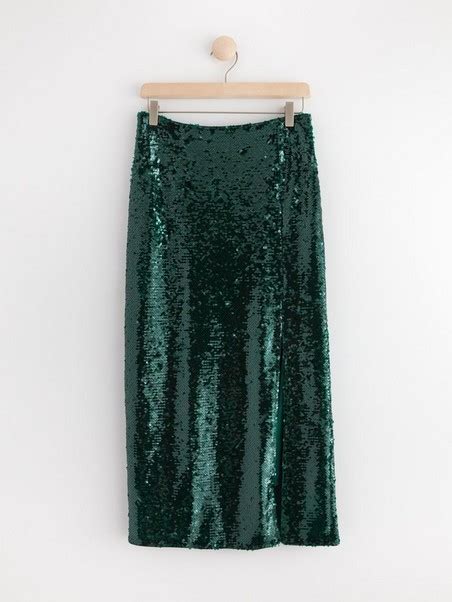 Midikjol med paljetter | Lindex