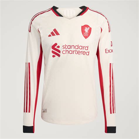 adidas Liverpool FC 25/26 Long Sleeve Away Authentic Jersey - White ...