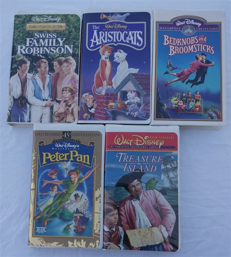 5 Disney VHS Tapes Peter Pan Swiss Family Bedknobs India | Ubuy