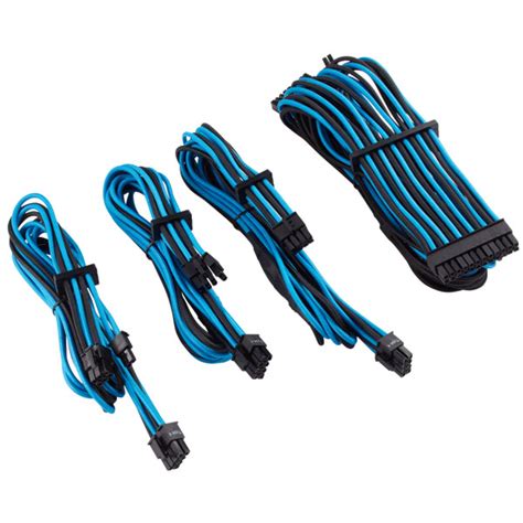 Corsair Premium Cables | Sleeved PSU Modular Cables Type 4 (Blue-Black)