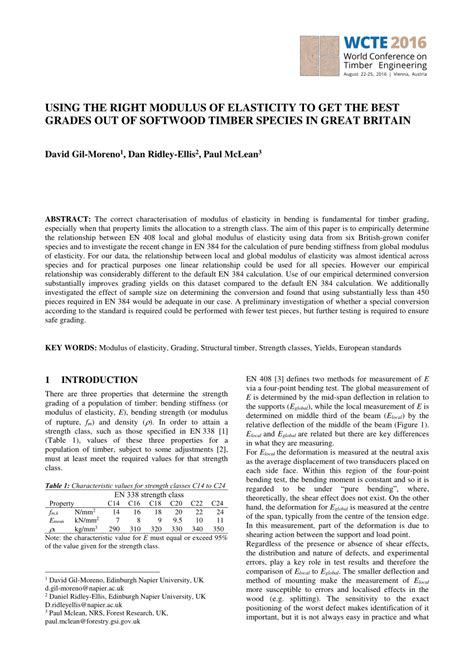 Image result for Timber Elastic Modulus Table