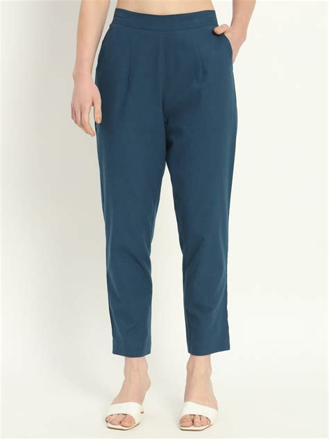 Peacock Blue Pants for Women – SKYTICK