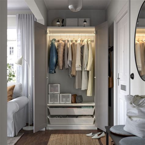 PAX / GULLABERG wardrobe combination, white/grey, 100x60x201 cm (393 ...
