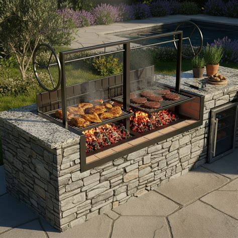 Split Argentine Drop-In Grill with Rear Brasero | Base Unit #9931