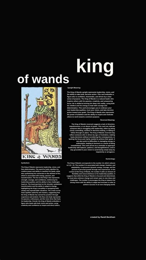 King of Wands Tarot Meaning in 2025 | Wands tarot, King of wands, Tarot meanings