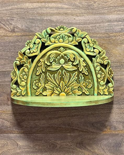 Antiquity Rustica Collective - Wooden Wall Carved Shelf – Revive Home