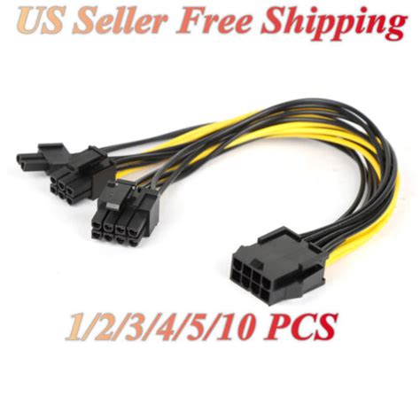 Buy Lot PCIE 8 pin Female to Dual PCI-E 8 pin 62 Male GPU Power Cable ...