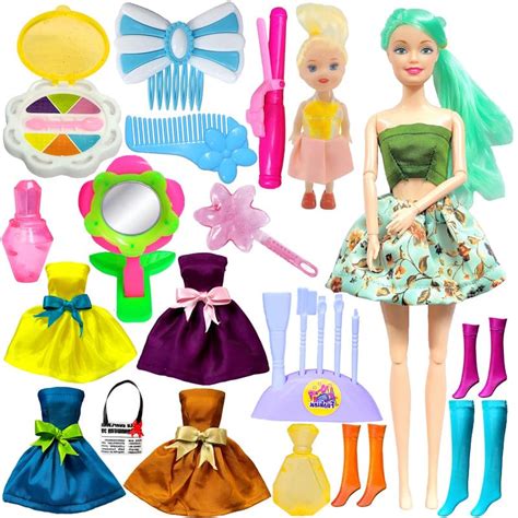 Mini Gifts - Doll Set for Girls, Foldable Doll with Doll Makeup ...