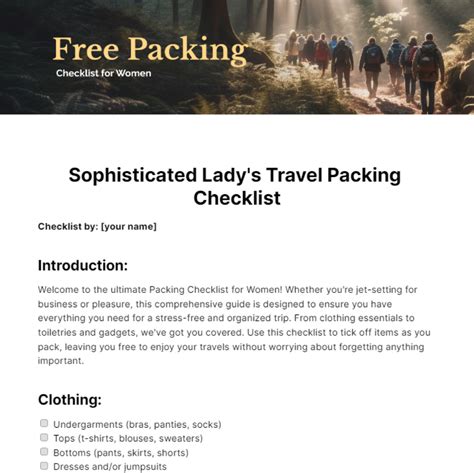 Image result for Packing Checklist