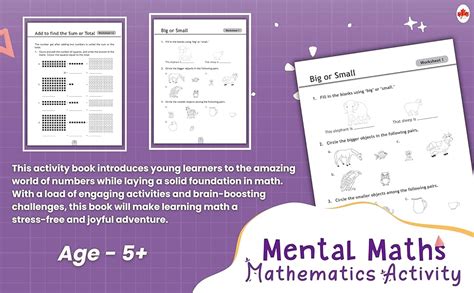 Mental Maths - Mathematics Activity Book 1 for class 1+, Age 5+ Years ...