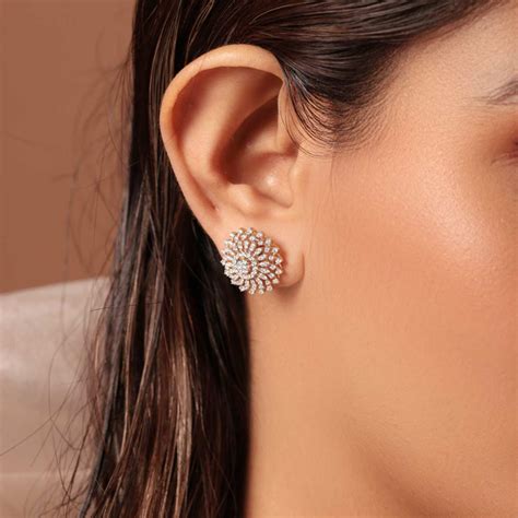 Buy Glorious Queen's Ornate Diamond Studs At Jewelbox