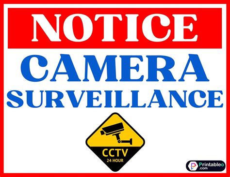 30+ Security Camera Sign | Printable Free PDF | Security camera ...