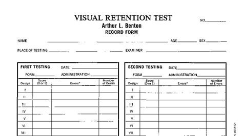 Benton Visual Retention Test (BVRT) - Complete Manual and Scoring Guide ...