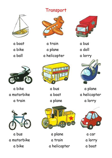 Means of Transportation Worksheet 的图像结果